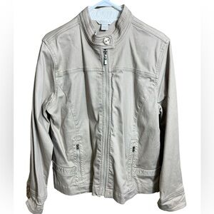 Calvin Klein CBK Casual Sport Khaki Fitted Bomber Jacket XL Timeless Neutral